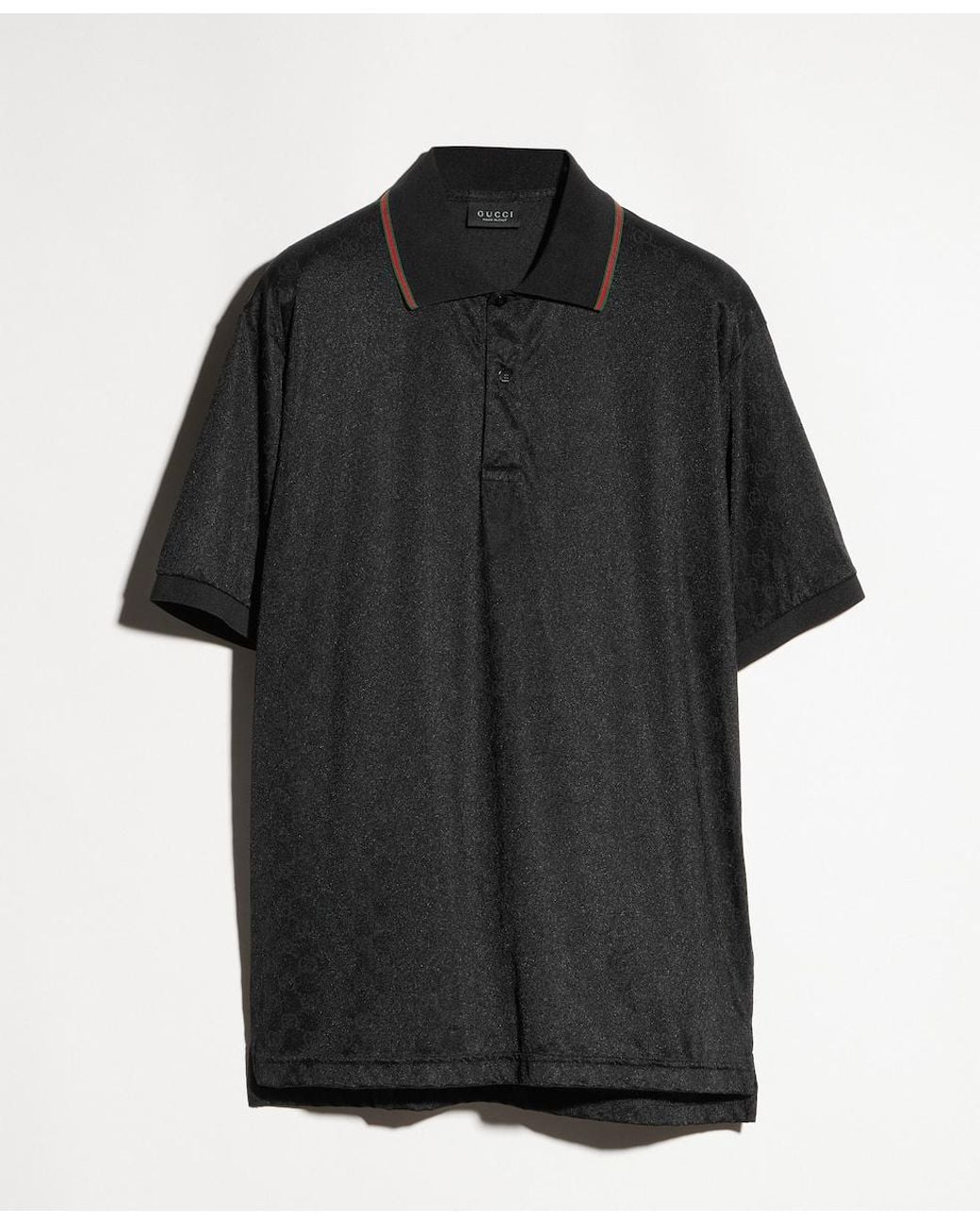 Gucci Black Gg Jacquard Polo Shirt for men