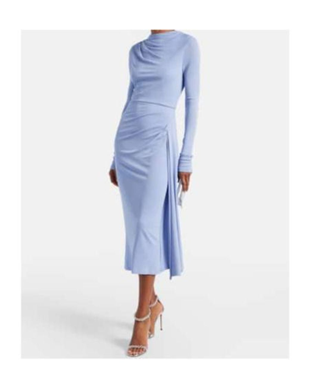 Erdem Blue Draped Jersey Midi Dress