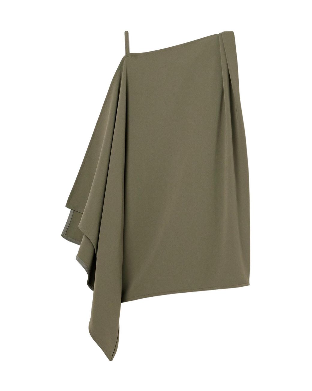 Proenza Schouler Green Asymmetric Draped Crepe Top