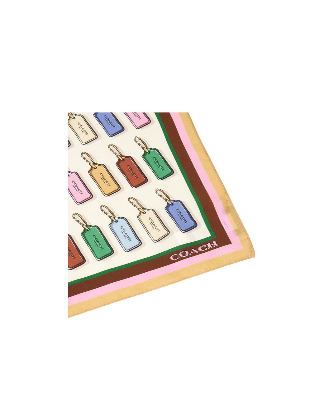 COACH White Printed Silk Scarf