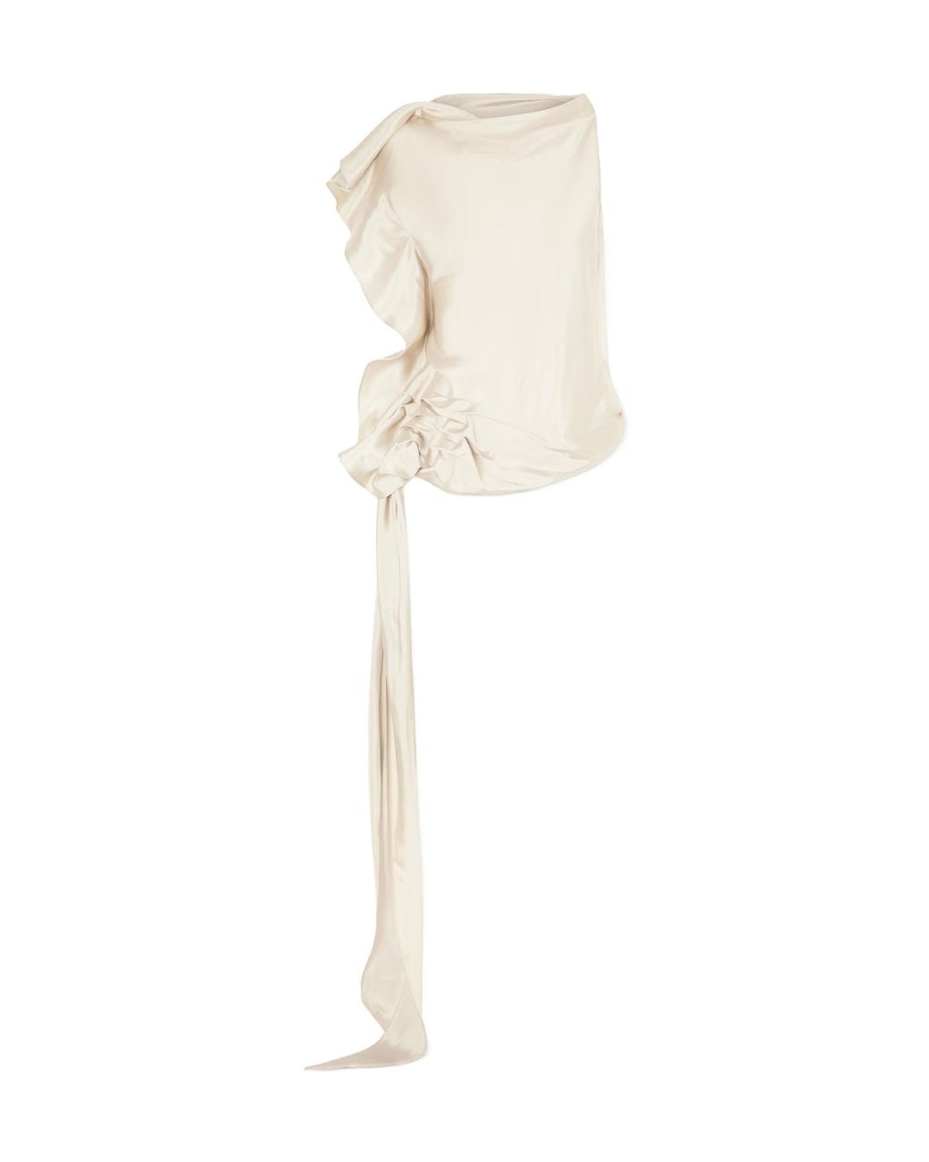 Kallmeyer White Elif Asymmetric Ruched Woven Blouse