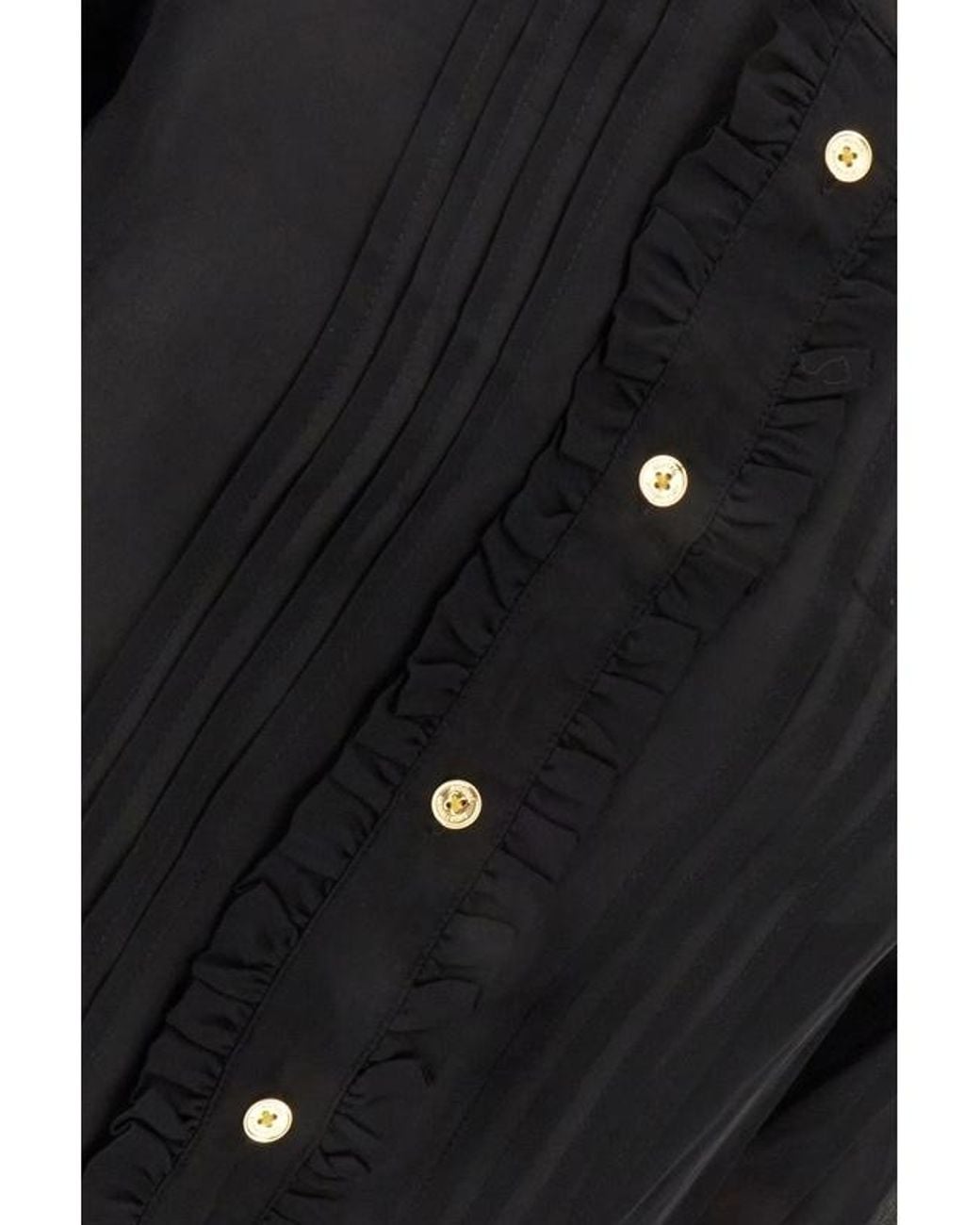 Michael Kors Black Michael Pleat Detailed Buttoned Shirt