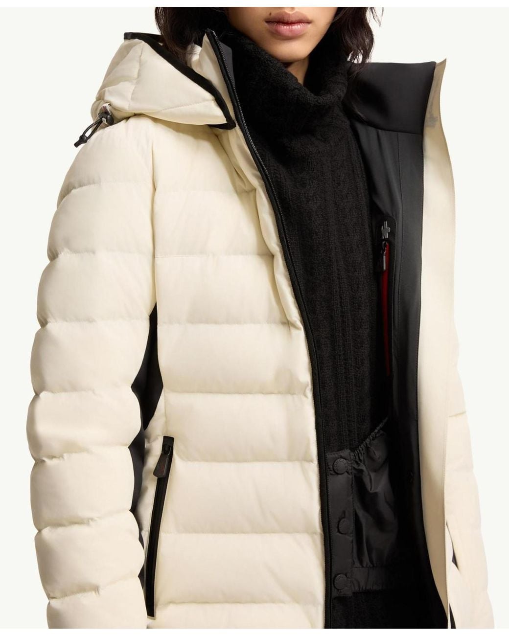 Moncler Natural Lamouras Hooded Down Ski Jacket