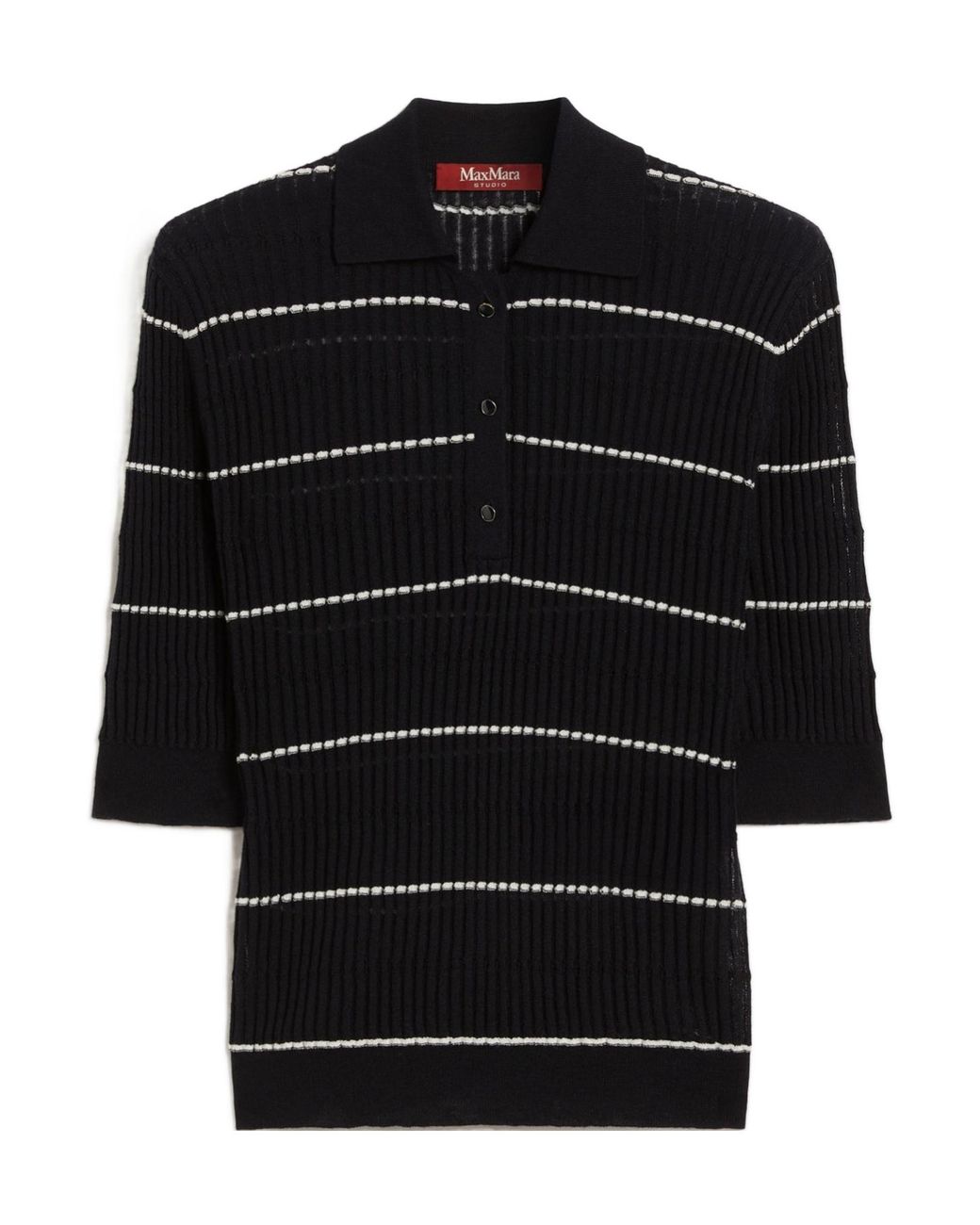 Max Mara Black Studio Gallo Knitted Polo Shirt