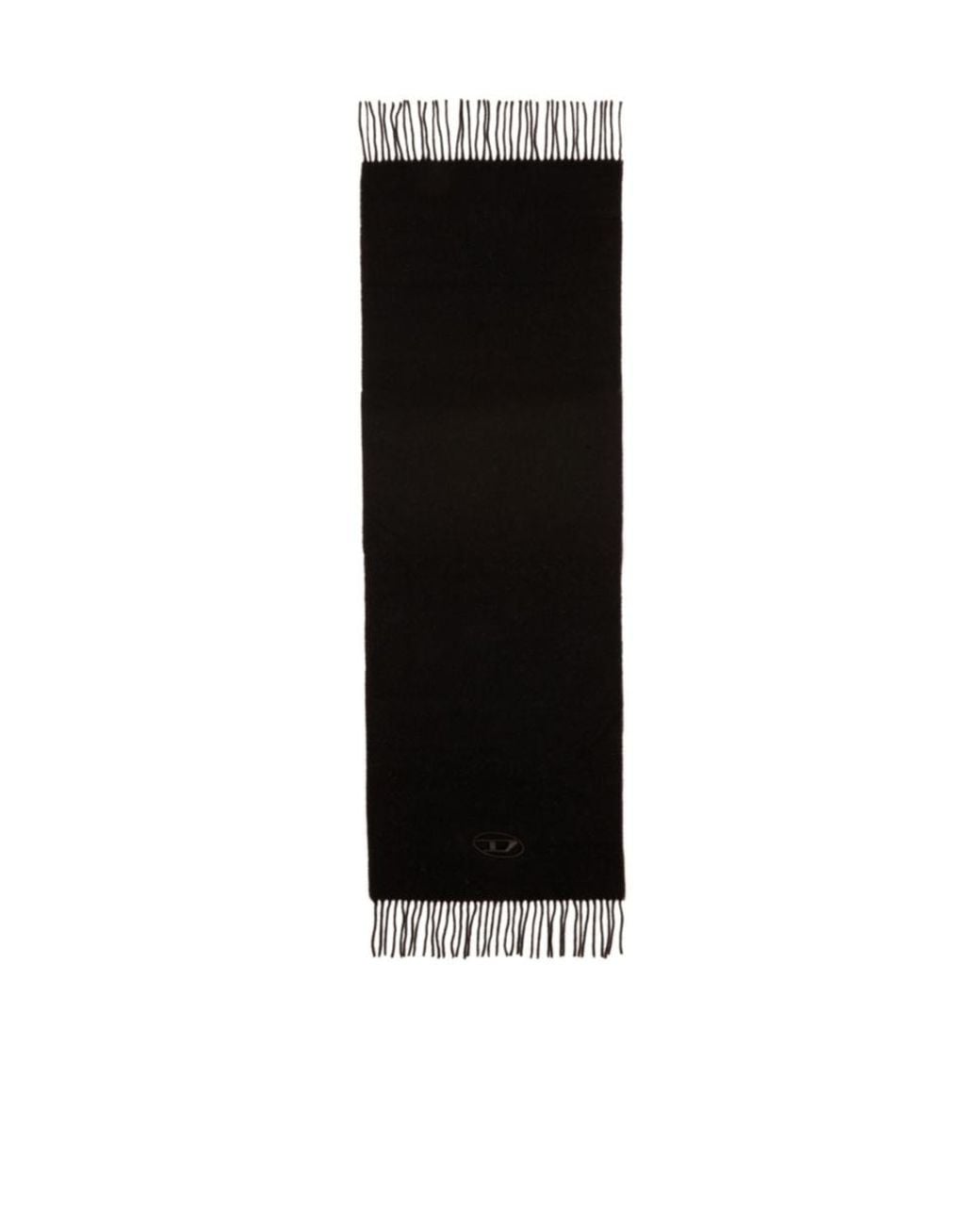 DIESEL Black S-Imon-D-Long Logo Fringed Scarf for men