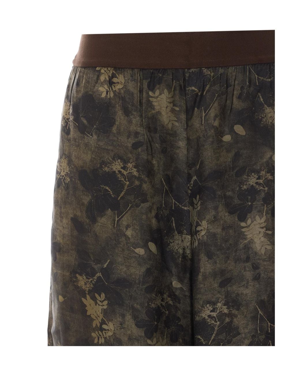 Uma Wang Brown Pansy Printed Trousers