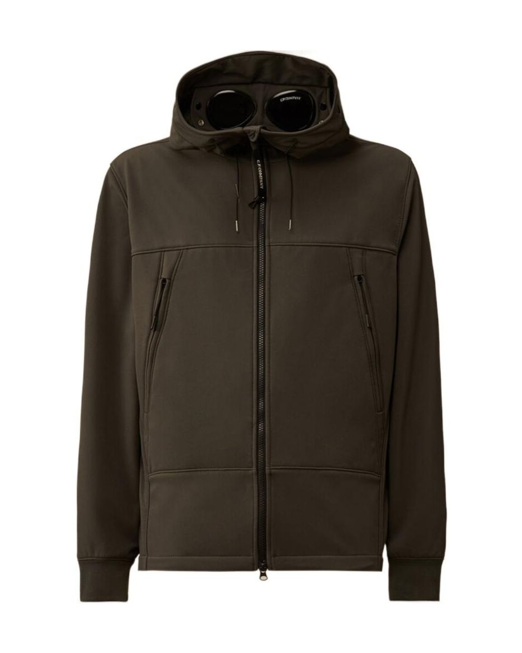 C P Company Green Zip-Front Hooded Jacket for men