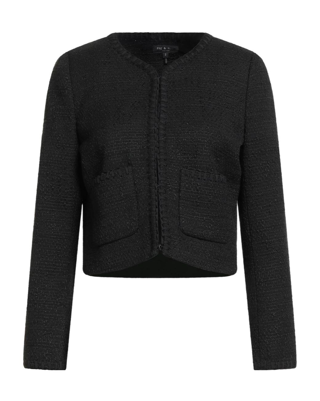 Rag & Bone Black Simple Fashionable Long-Sleeve Coat
