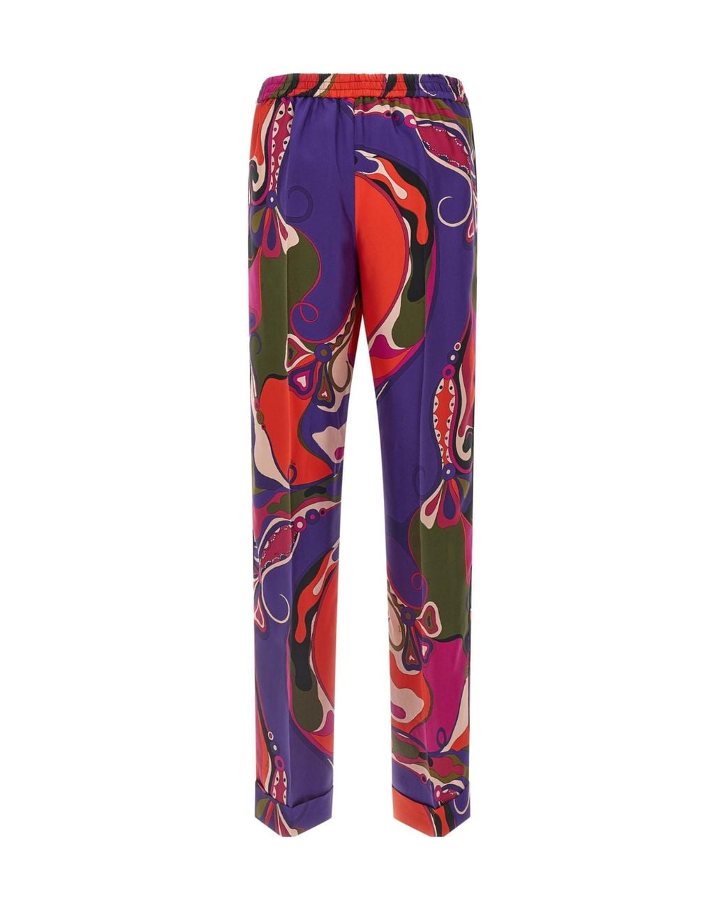 Emilio Pucci Red Pucci Abstract-Printed Straight-Leg Trousers