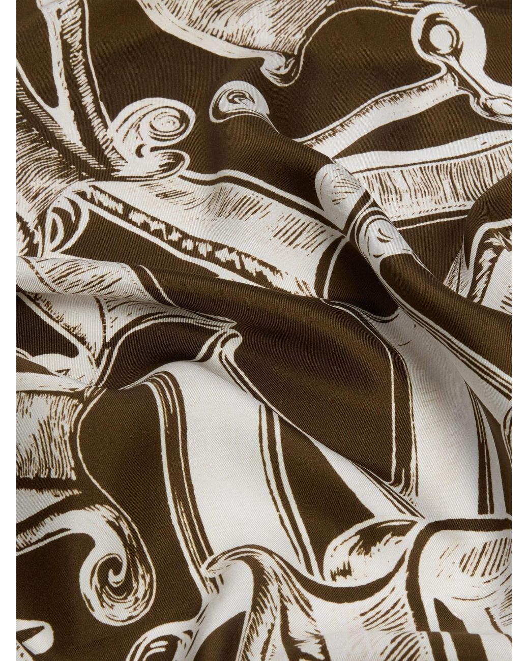 Max Mara Metallic Logo-Print Silk Scarf