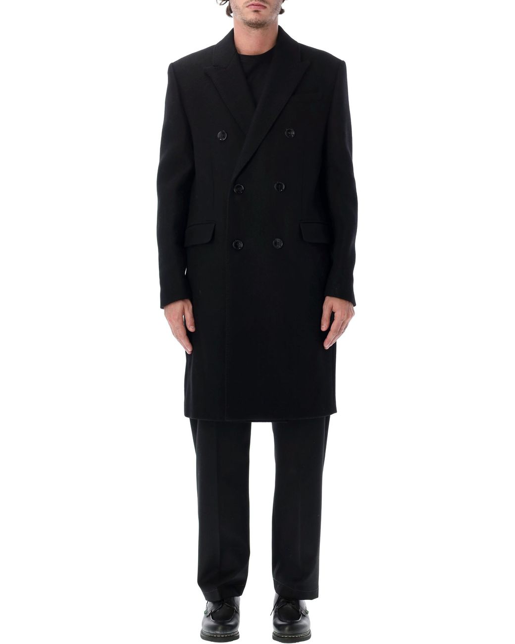AMI Blue Ami Double-Breasted Tailored Coat for men