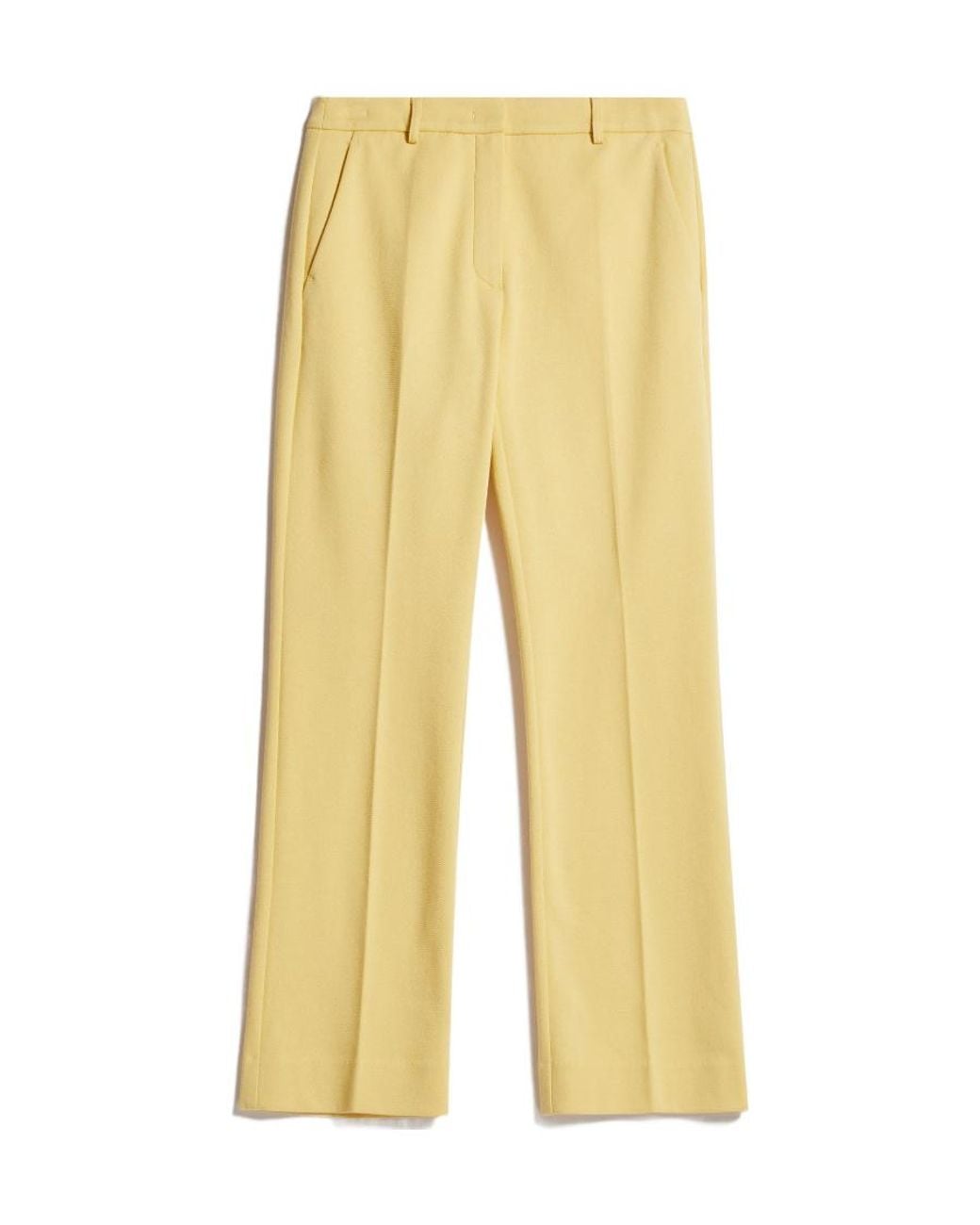 Weekend by Maxmara Yellow Plain Knitted Trousers
