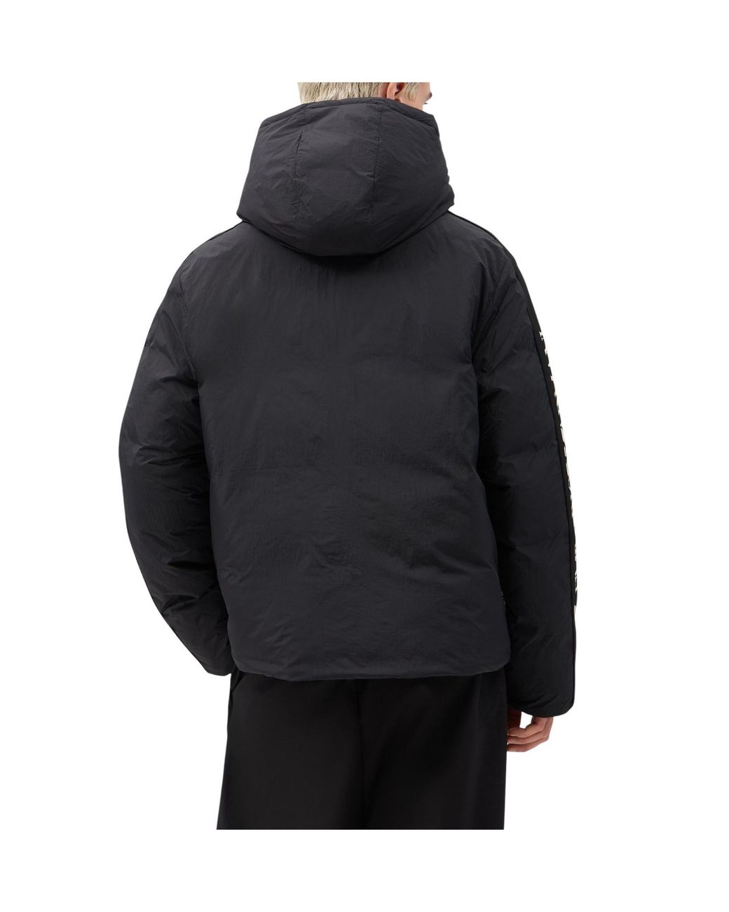 EA7 Blue Oversized Fit Padded Hooded Bomber Jacket for men