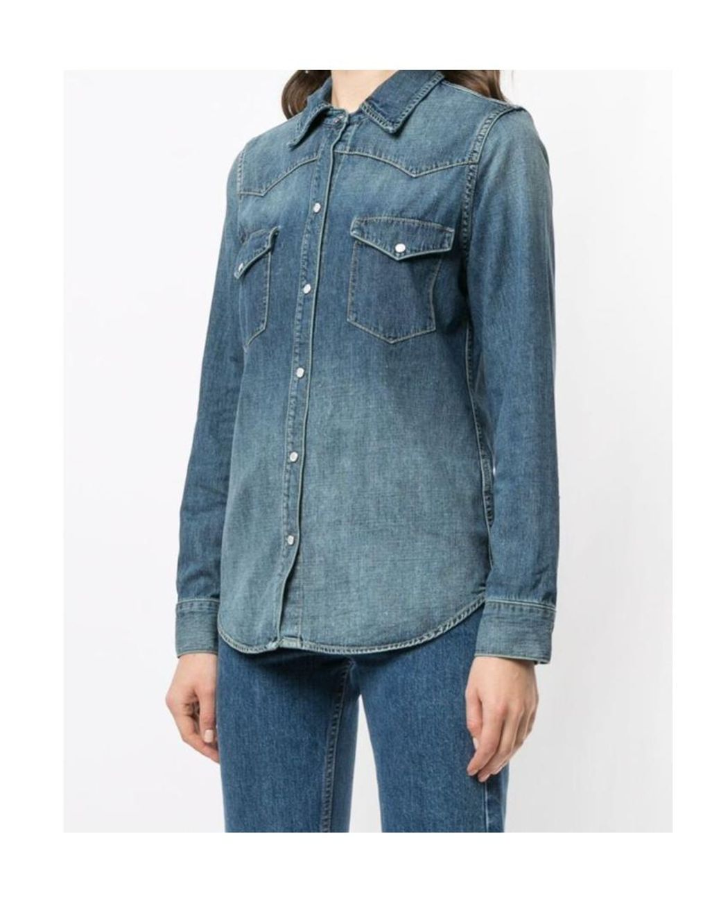 Nili Lotan Blue Long-Sleeved Shirt