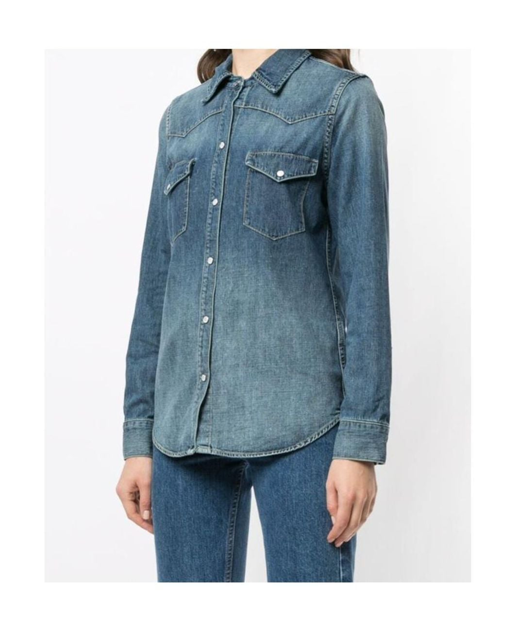 Nili Lotan Blue Long-Sleeved Shirt
