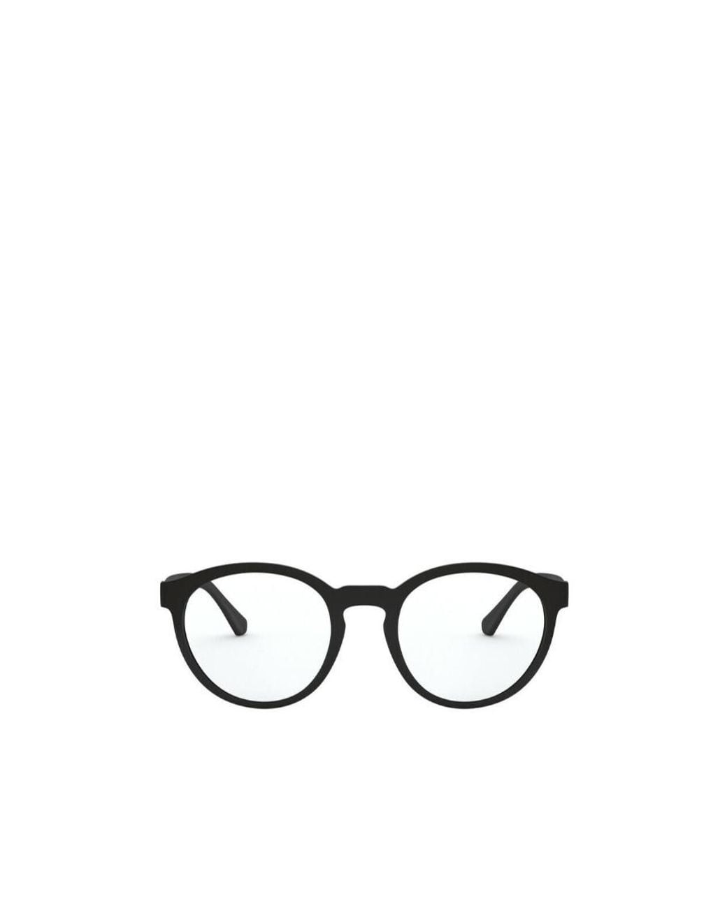 Emporio Armani White Round Frame Clip-On Glasses for men