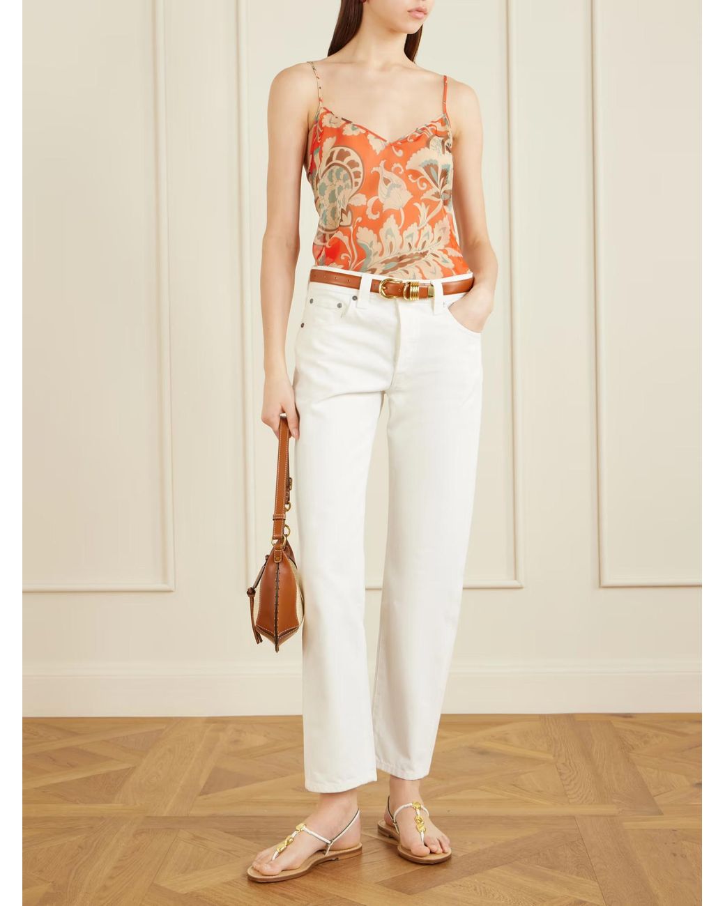 Etro Orange Printed Top