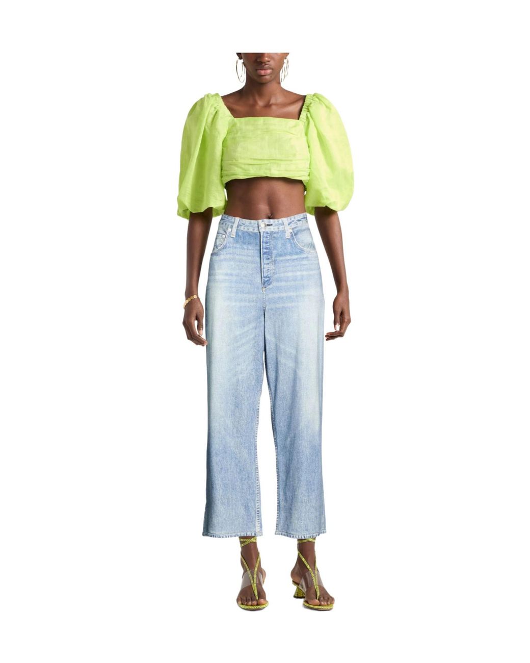 Rag & Bone Blue Light-Wash Wide-Leg Jeans