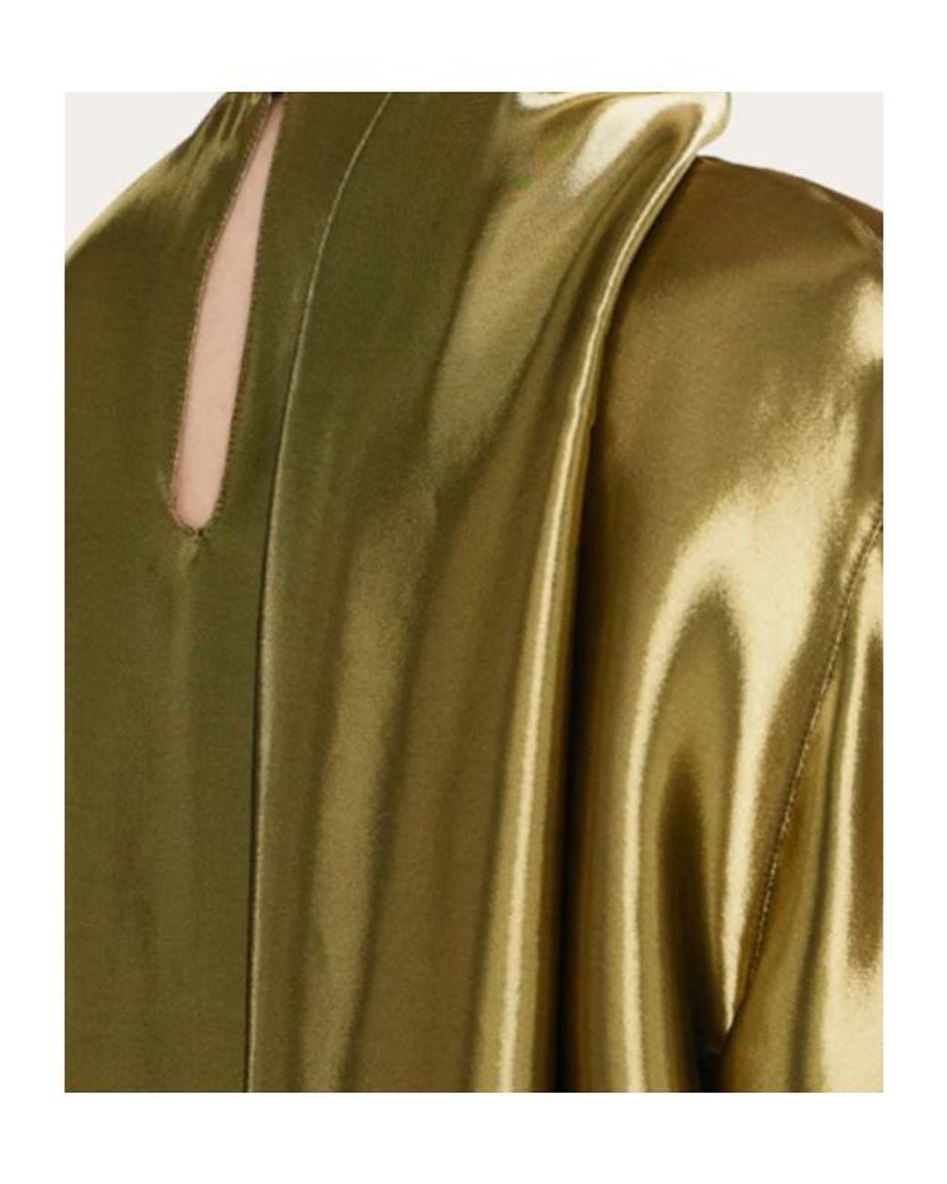 Ferragamo Yellow Liquid Lamé Blouse