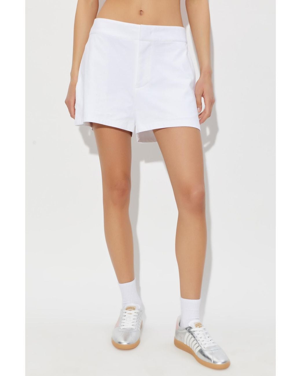 DSquared² White Elasticated-Waistband Shorts