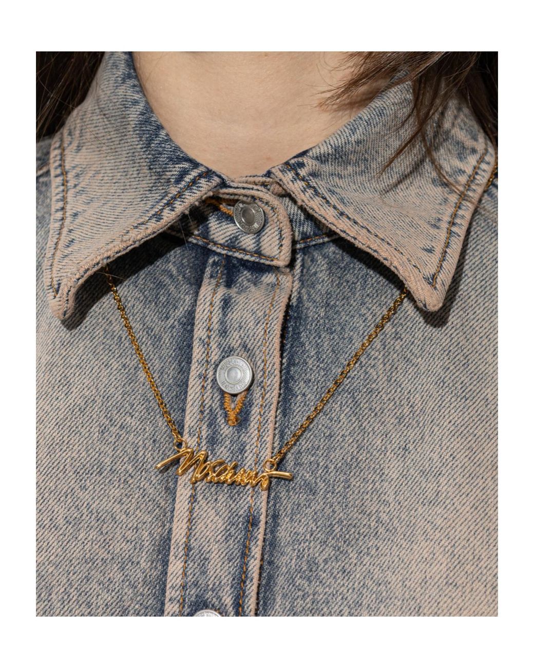 Moschino White Script Logo Necklace