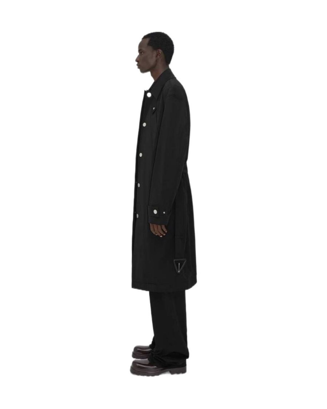 Bottega Veneta Black Single-Breasted Trench Coat for men