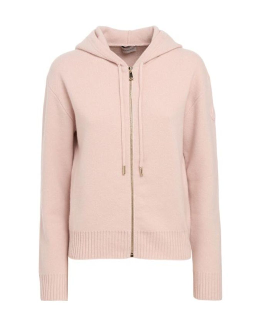 Moncler Pink Wool Cashmere Zip-Up Hoodie