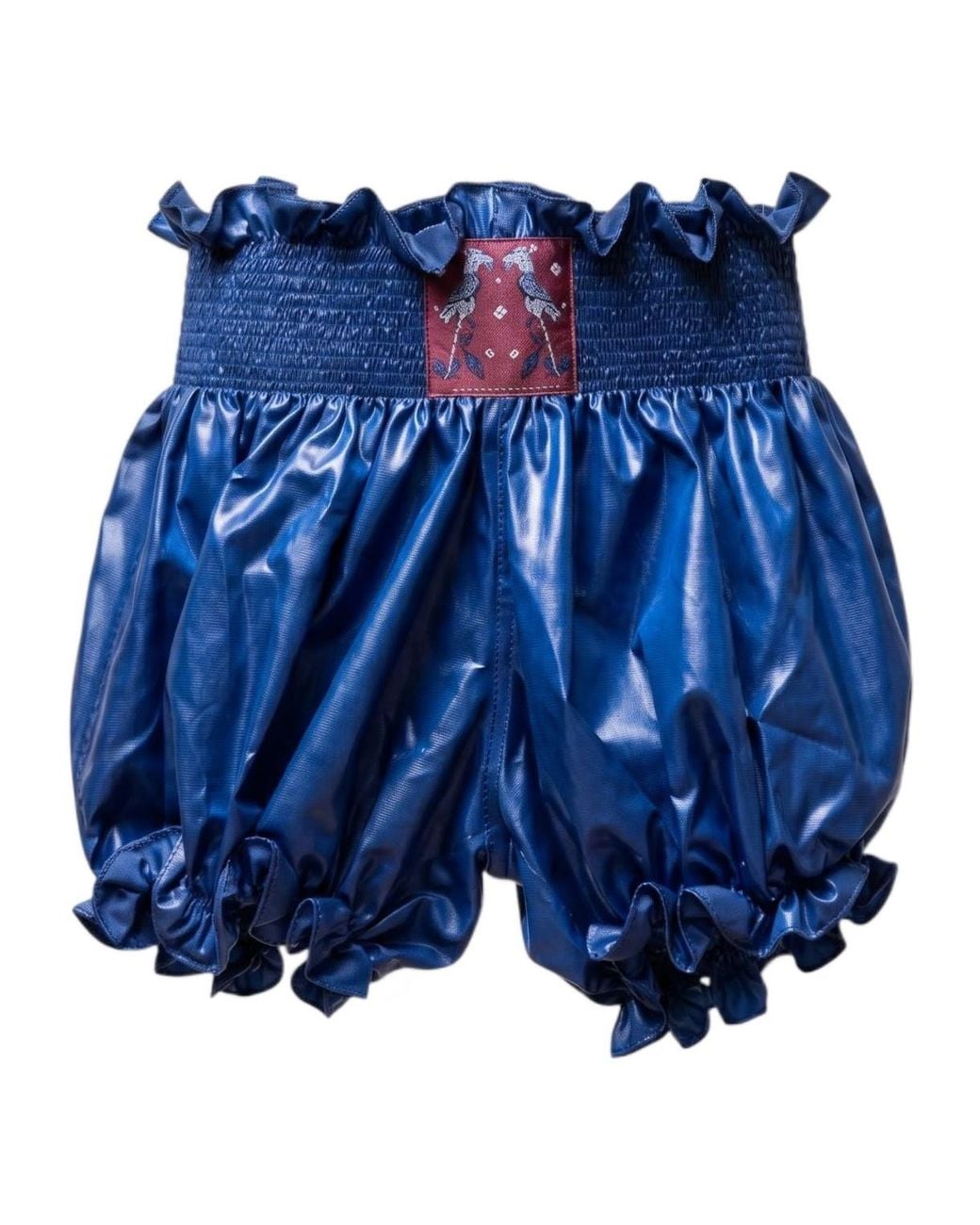 Conner Ives Blue Ruffled Lantern Shorts
