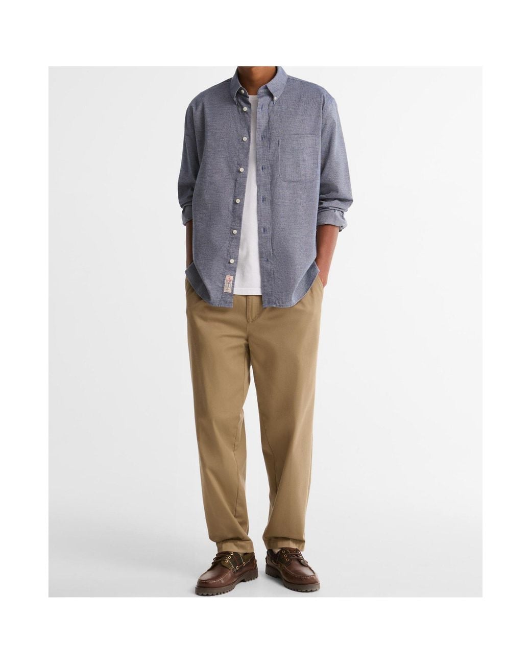 Barbour Blue Button-Down Long Sleeve Shirt for men