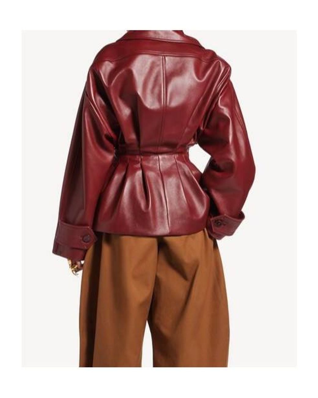 Balenciaga Red Folded Short Leather Jacket