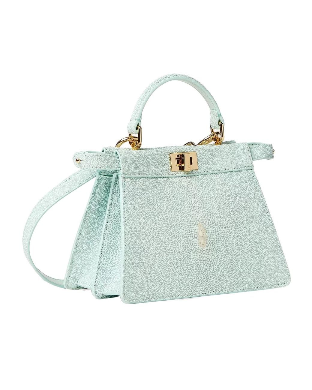 Fendi Blue Light Stingray Leather Bag