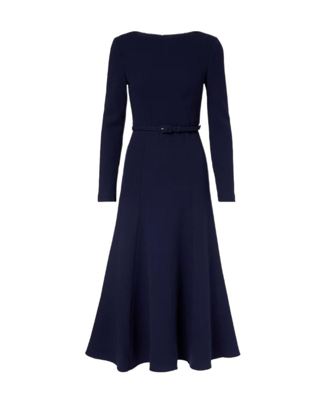 Roland Mouret Blue Belted Wool Crêpe Midi Dress
