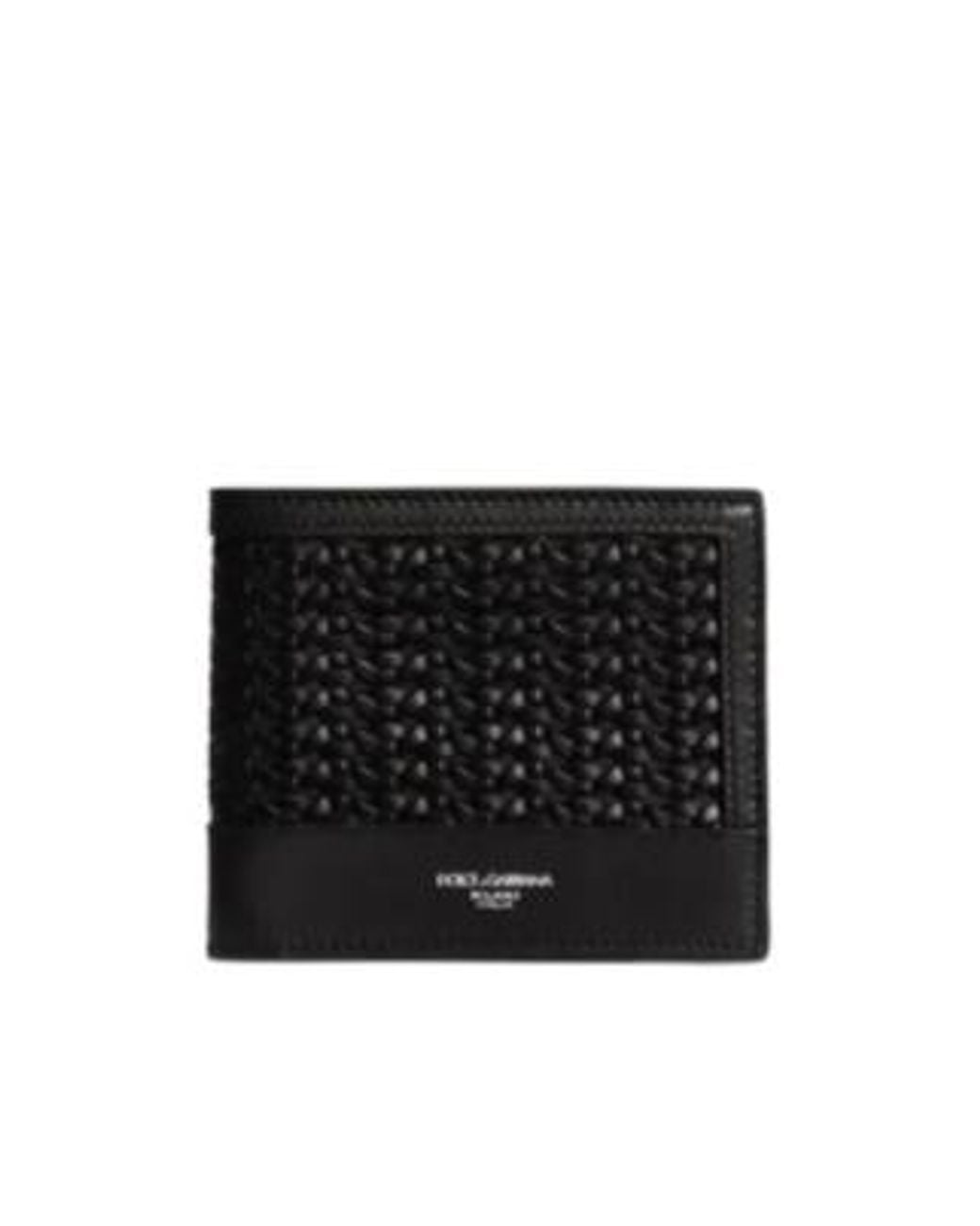 Dolce & Gabbana Black Logo Stamp Bi-Fold Wallet for men