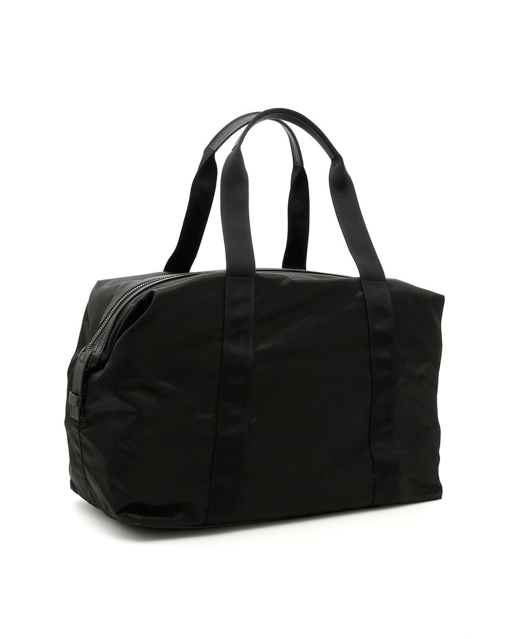 Prada Black Logo Triangle Zipped Travel Bag for men