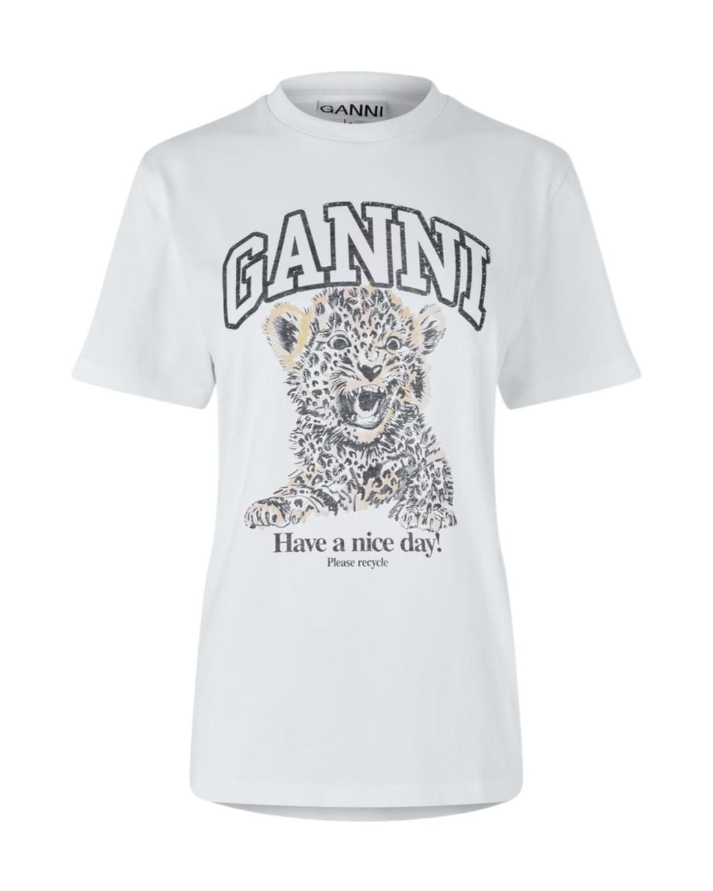 Ganni White Graphic T-Shirt