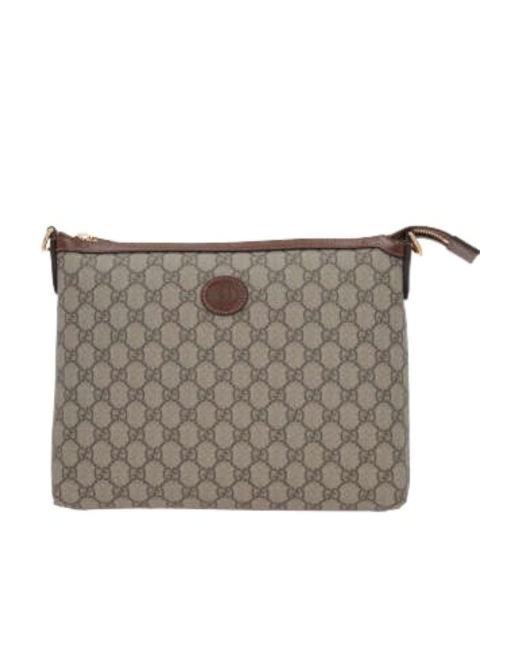 Gucci Gray Logo Patch Gg Supreme Shoulder Bag for men
