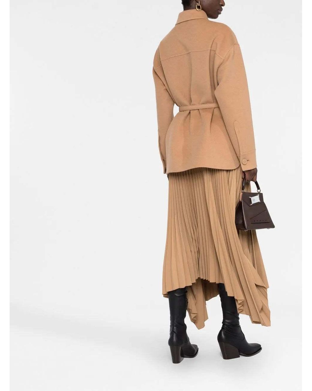 Fendi Natural Logo Plaque Belted Jacket