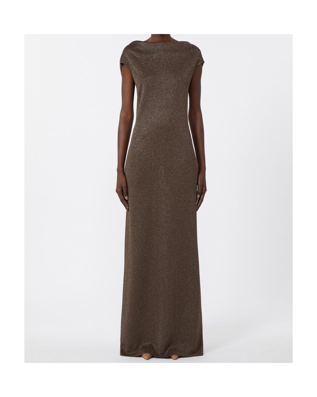 Max Mara Brown Viscose And Lurex Yarn Dress