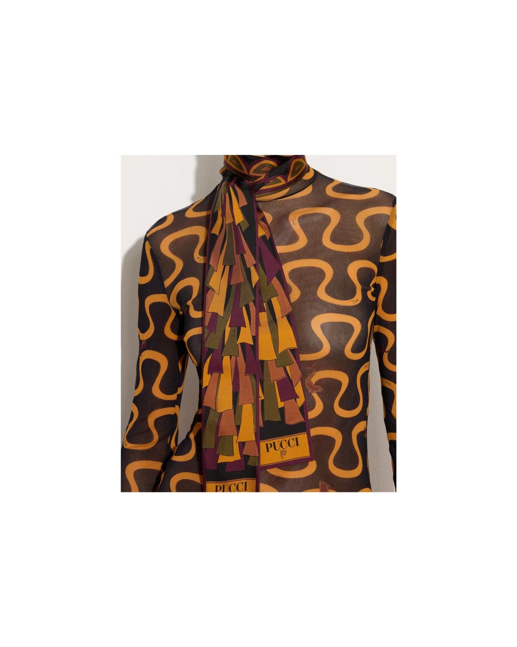 Emilio Pucci Brown Pucci Mixed Print Bandeau