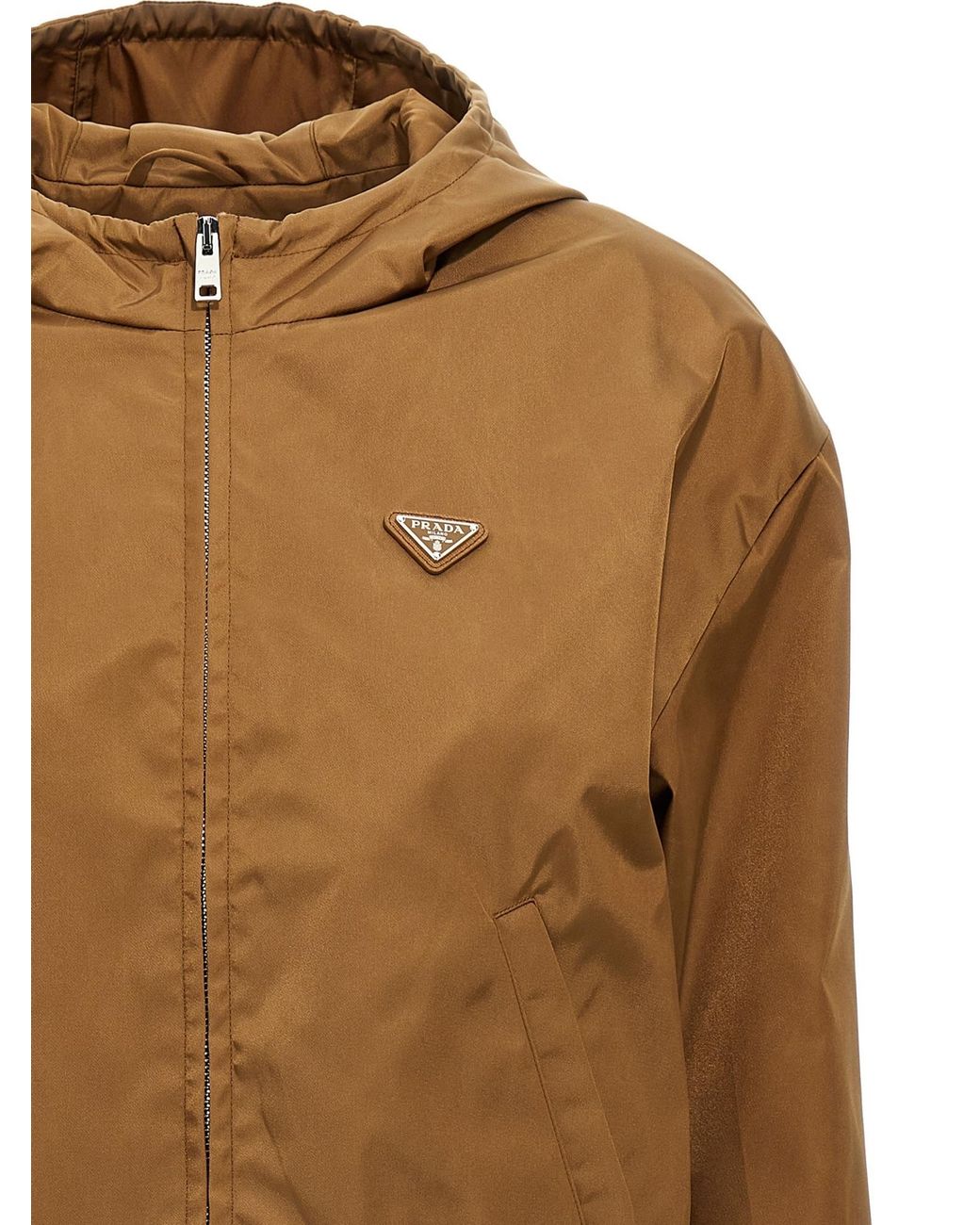 Prada Green Triangle-Logo Zipped Jacket