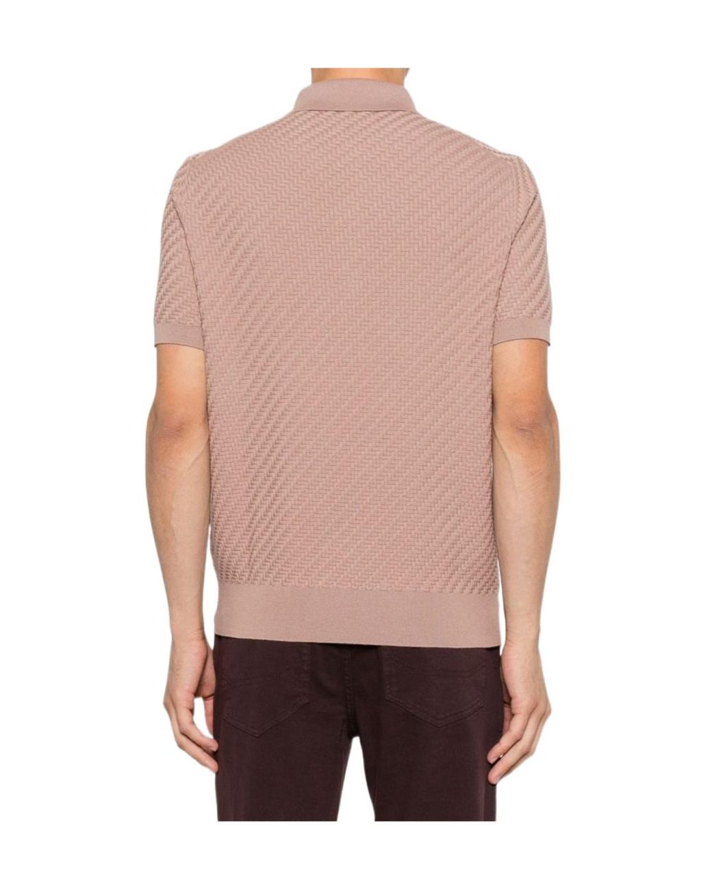 Brioni Pink Short-Sleeved Polo Shirt for men