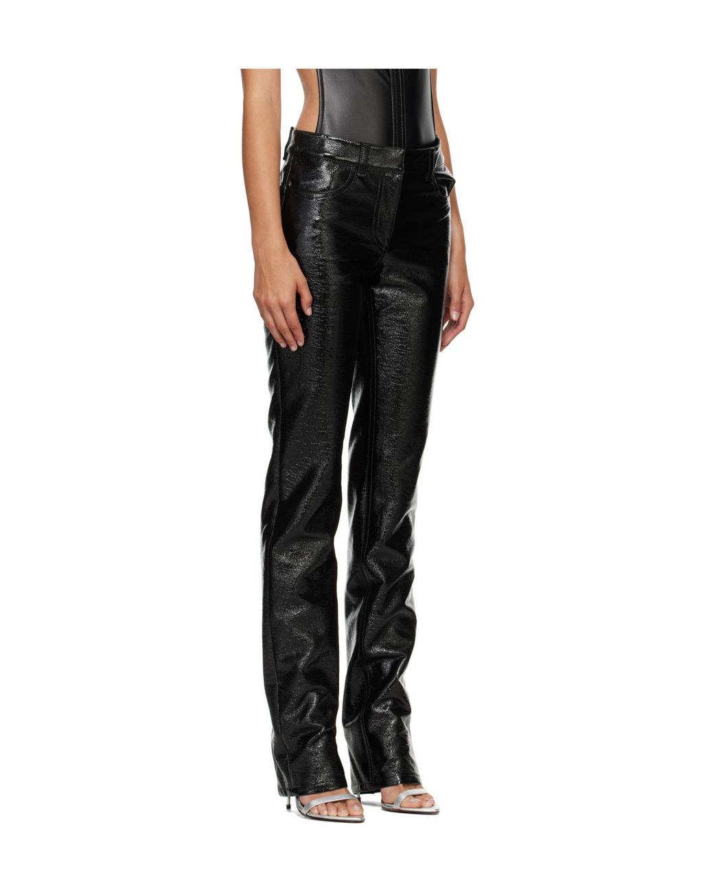 Courreges Black Courrèges Glossy Straight-Leg Pants