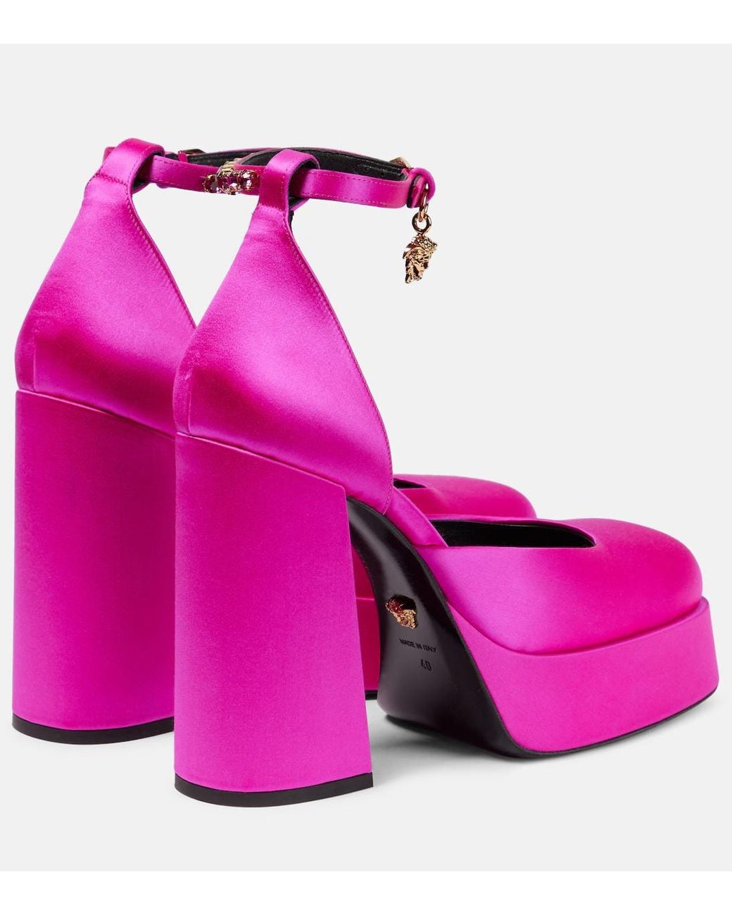 Versace Pink Medusa Aevitas Platform Heels
