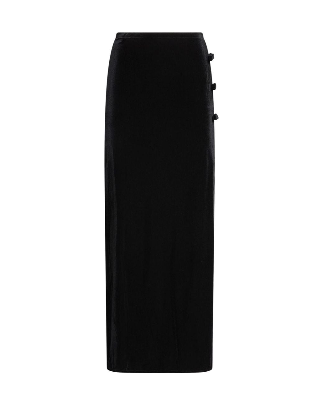 Ganni Black Velvet Pencil Skirt