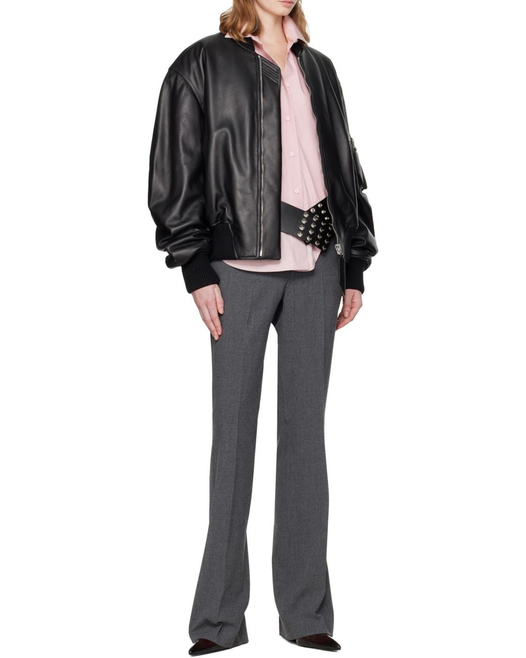 The Attico Gray The Pressed Creased Trousers