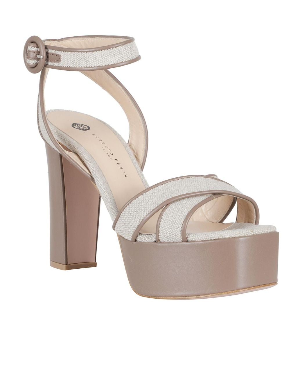 Roberto Festa White Luanda Platform Heeled Sandals