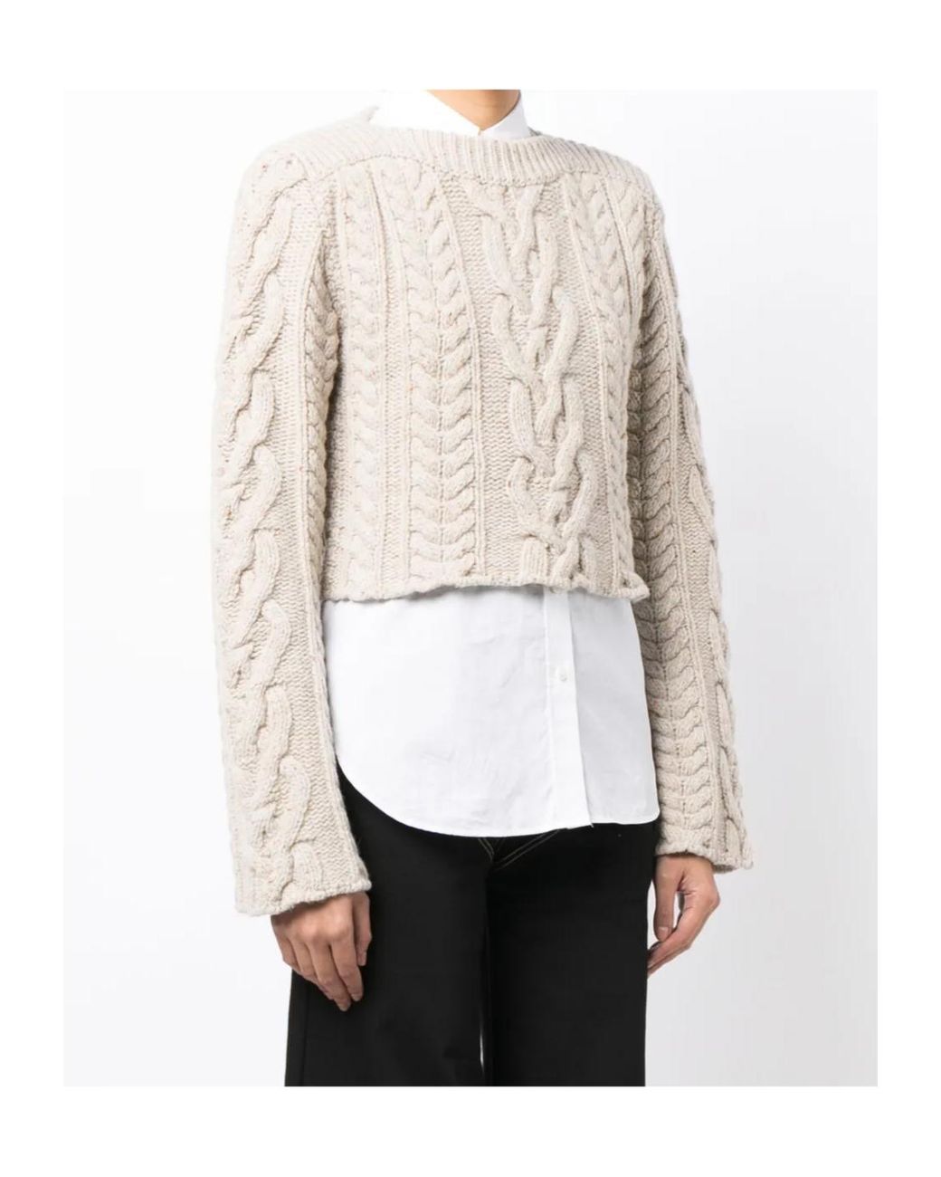 Low Classic Natural Chunky-Knit Wool Blend Jumper