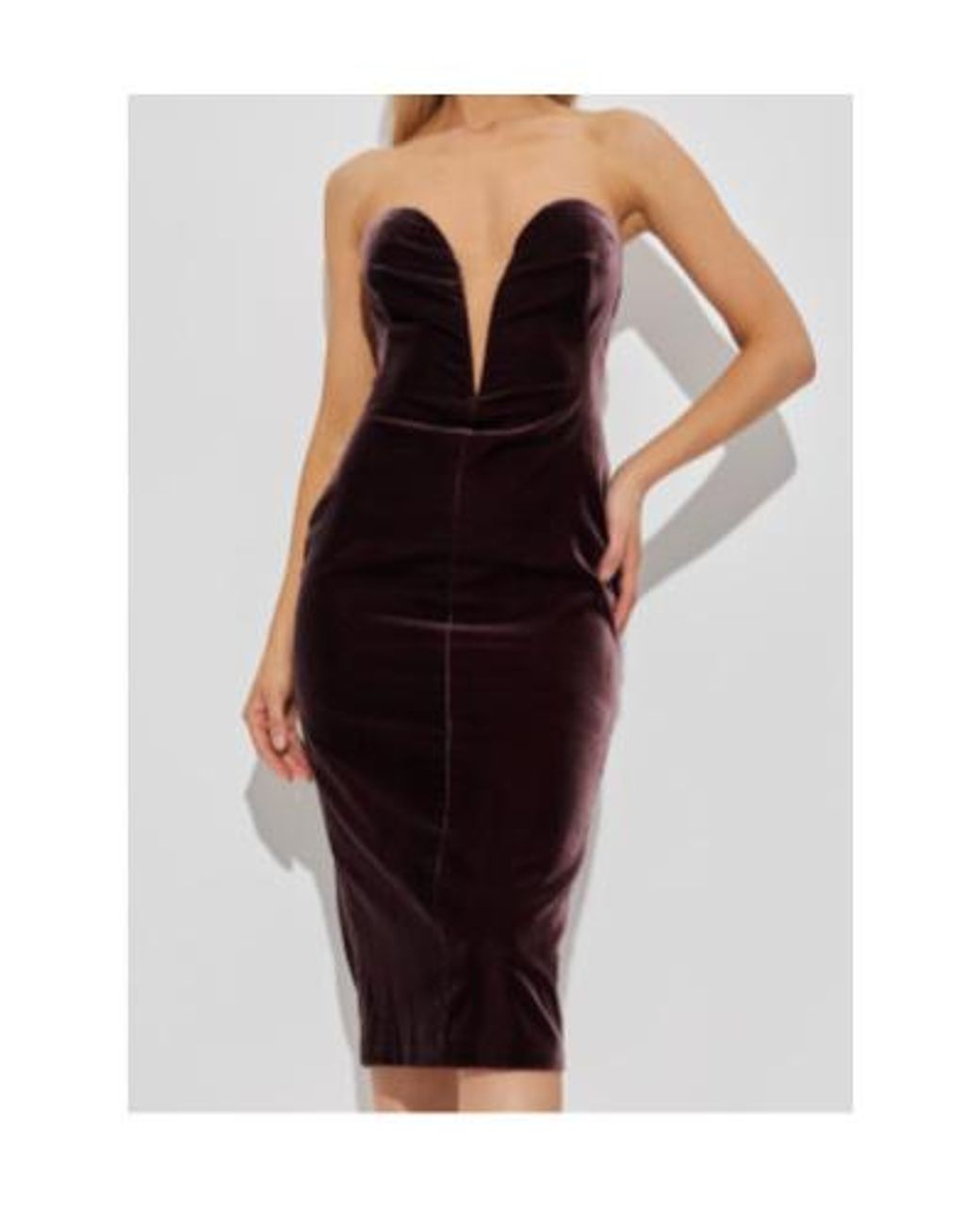 Tom Ford Purple Strapless Midi Dress