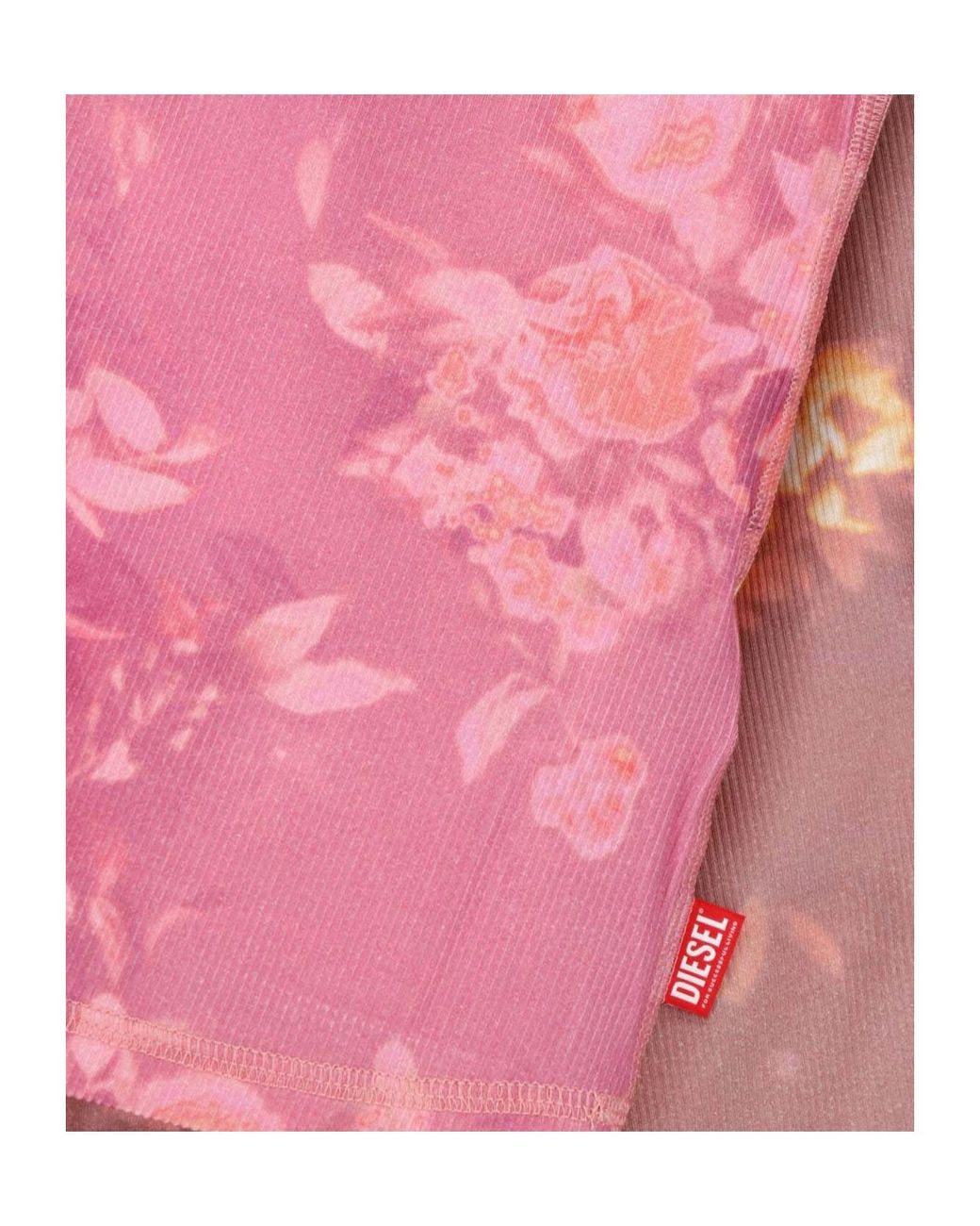 DIESEL Pink T-Moky Floral Printed Long Sleeved Ribbed Top