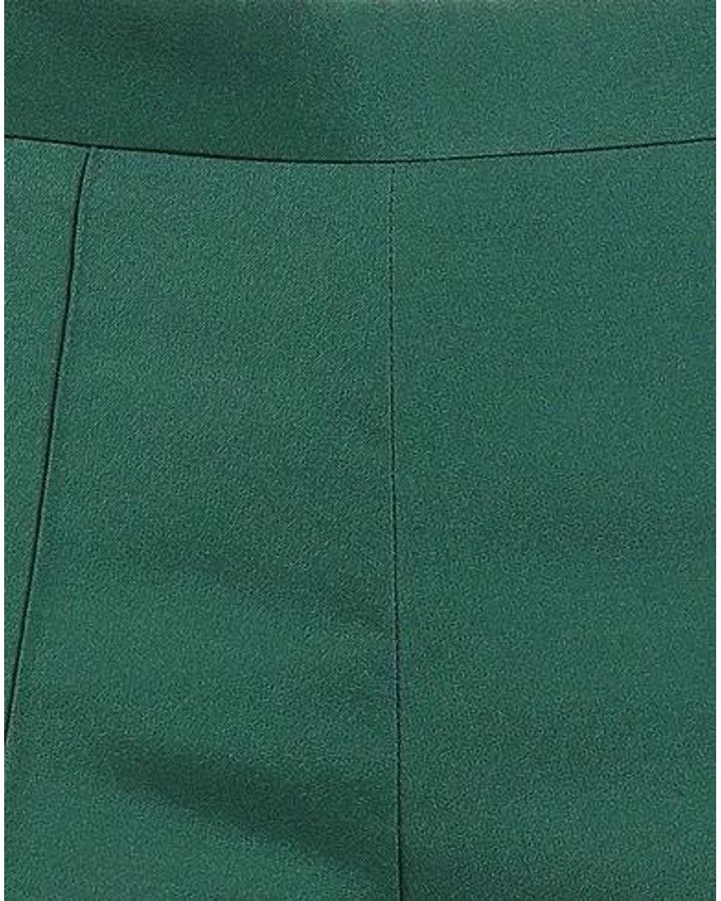 Marni Green Solid-Color Flared Trousers